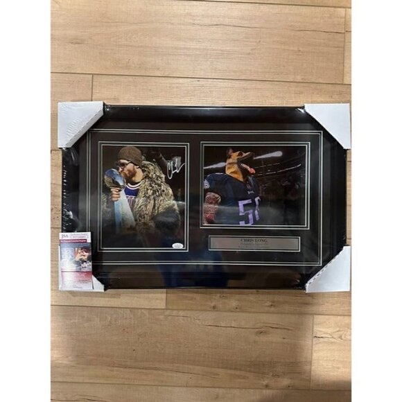 Chris Long signed autographed Philadelphia Eagles SBLII 8x10 photo Framed JSA - Picture 1 of 6